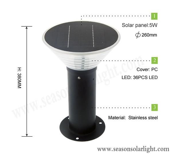 Factory Supply Bright LED Outdoor Lighting Garden Main Gate Solar Post Light