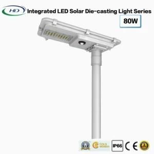 80W Microwave Induction LED Solar Die-Casting Street Light