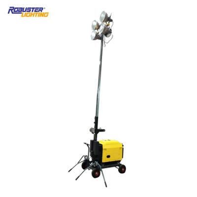 4*1000W Diesel Portable Generator Trailer Flood Light Tower