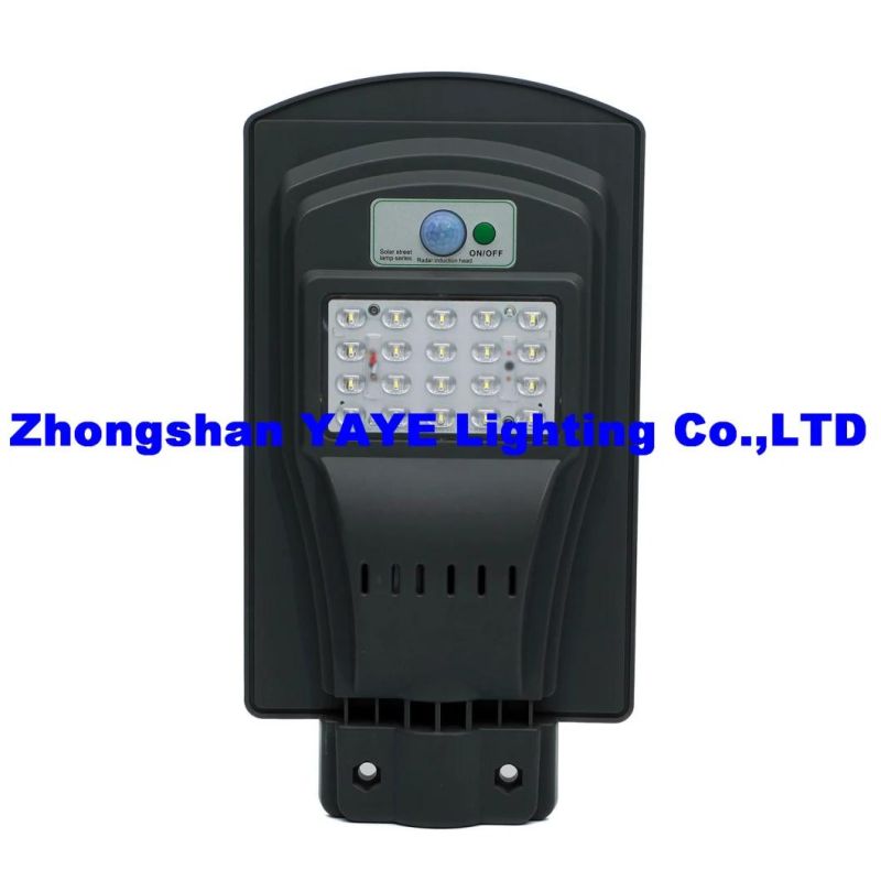 Yaye 18 Hot Sell Good Price High Quality 50W All in One Solar LED Road Garden Street Lamp with 1000PCS Stock/Radar Sensor/Remote Controller/ 3 Years Warranty