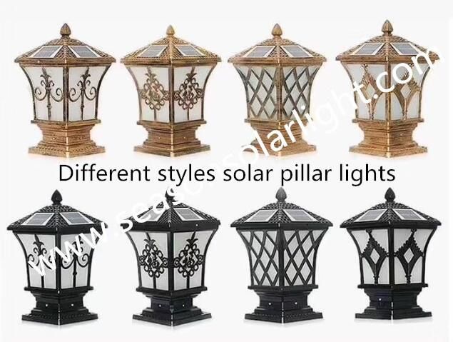 Bright Remote Controll Energy Saving LED Lamp Garden Outdoor 5W Solar Pillar Lamp with LED Light