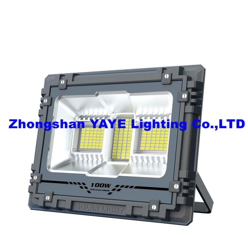 Yaye Hottest Sell 100W 32g Internal LED Camera Solar Flood Light with Control Modes: Time/Light Control+Radar Sensor+Remote Controller+Tuya APP/1000PCS Stock