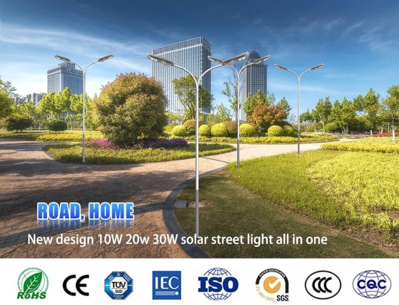 CE RoHS ENEC Certified Controller Charger 10W 20W 30W Home Solar All in One/Integrated LED Light 3 Years Warranty