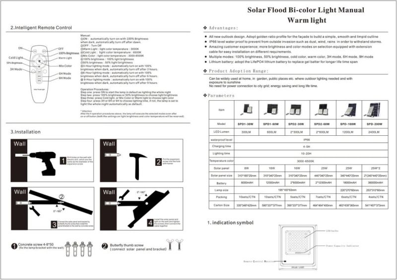 Solar Outdoor Flood Light with Mixed Warm Color