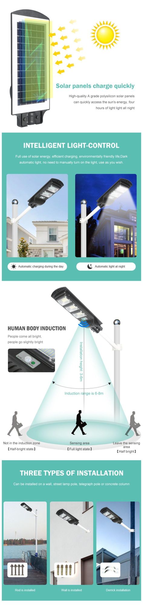 90W All in One Integrated Outdoor IP65 Solar Street Light Factory Directly Sale