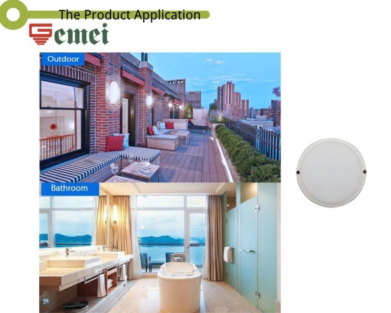 IP65 Moisture-Proof Lamp 18W Outdoor Bulkhead Waterproof LED Light Energy Saving Lamp Round White with CE RoHS Certificate
