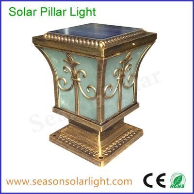 Smart Multi-Color LED Light Outdoor Solar Power Pillar Light with LED &amp; Solar