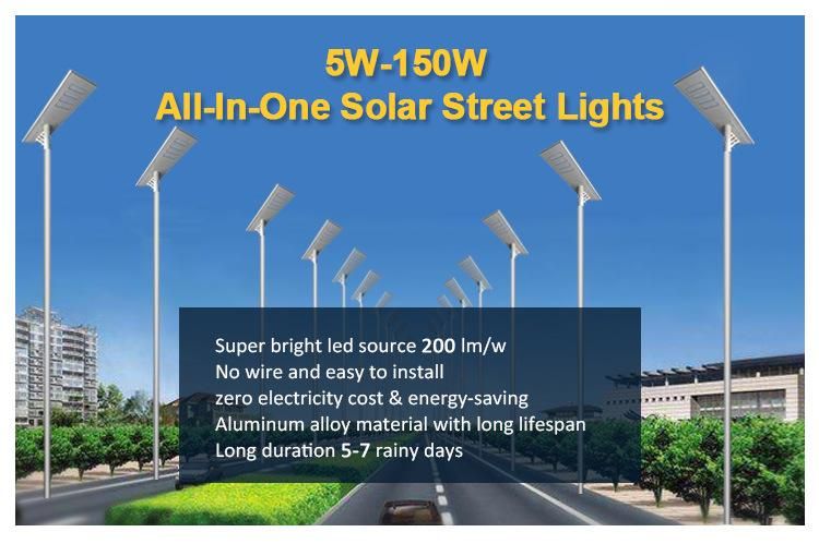 Waterproof Light Control Working Mode 80W LED Solar Street Light