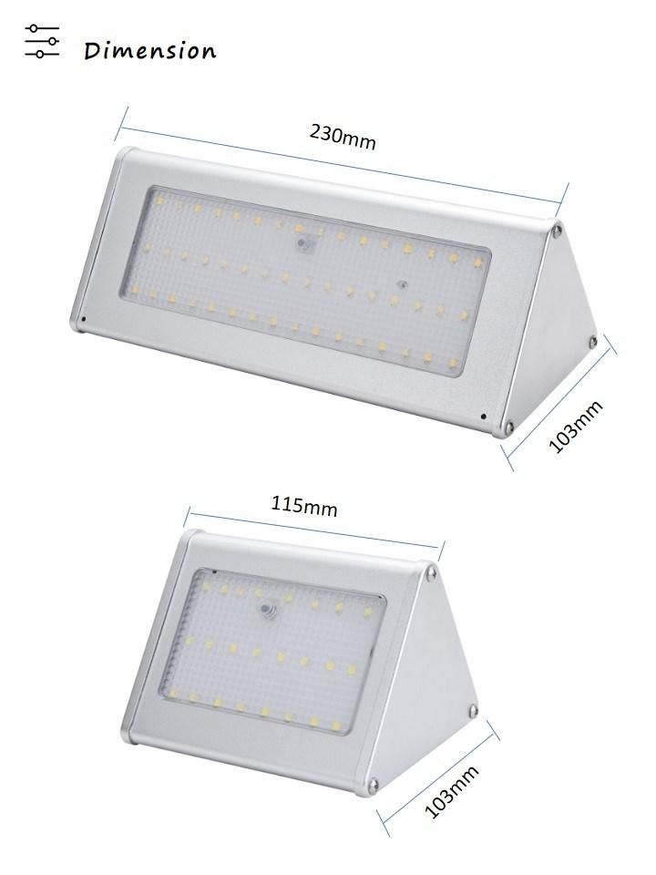 Aluminum 4 Model Motion Sensor Solar Wall Light for Yard