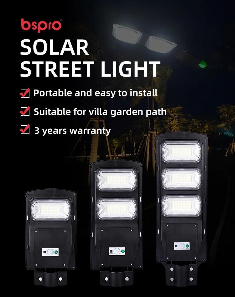 Bspro Energy Saving High Lumen Outdoor Lighting All in One 90W LED Solar Street Light