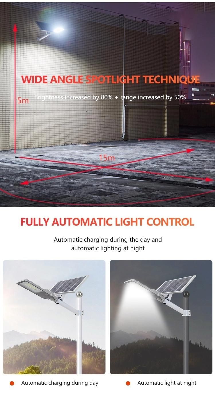 Aluminum Remote Control IP65 Waterproof Outdoor LED Solar Street Lighting