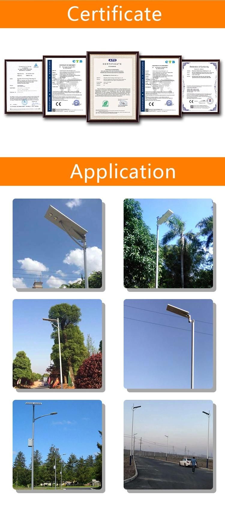 Energy-Saving Lamp Solar Street Light Integrated with LiFePO4 Battery