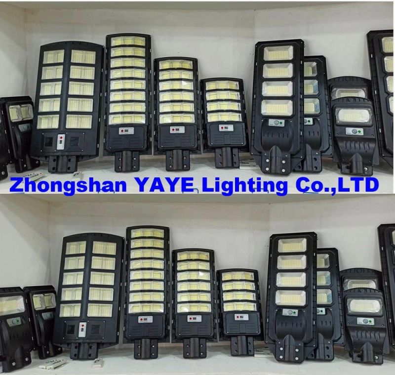 Yaye 2022 Hottest Sell Factory Price 200watt/100watt All in One Solar LED Street Road Wall Garden Light with Remote Controller/Radar Sensor 500PCS Stock