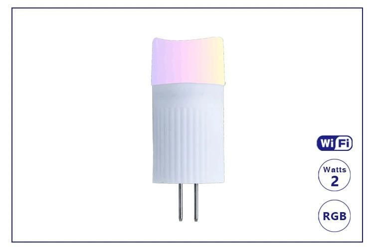 Lt104A5 2W RGB and Wi-Fi Control Ceramic Heat Dissipation G4 Bi-Pin LED Bulbs for Outdoor Low Voltage Landscape Lighting System