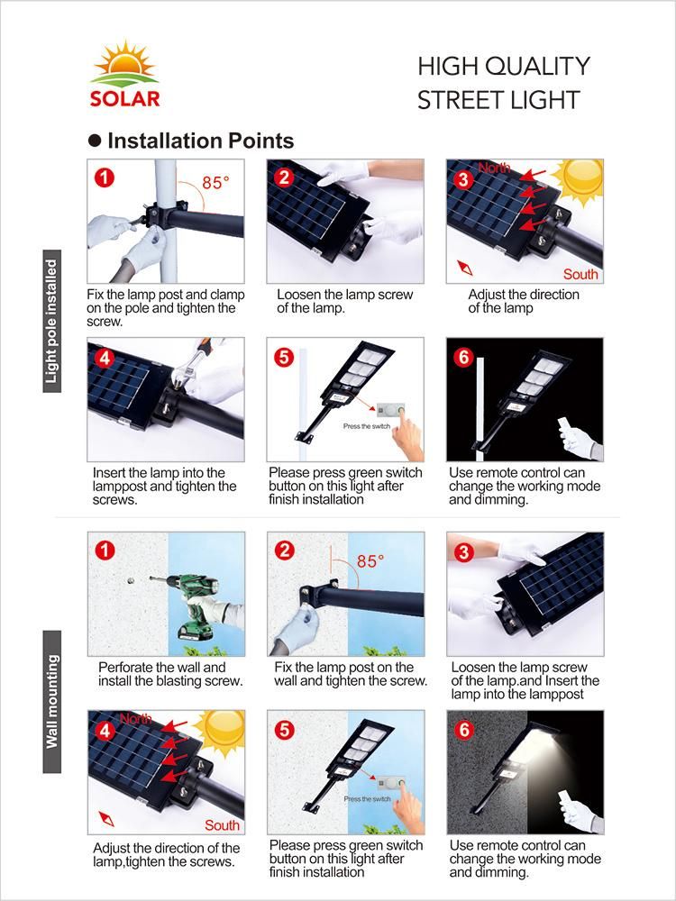 Bspro Road 600W LED Lights Waterproof for Highway All in One 200W Solar Street Light