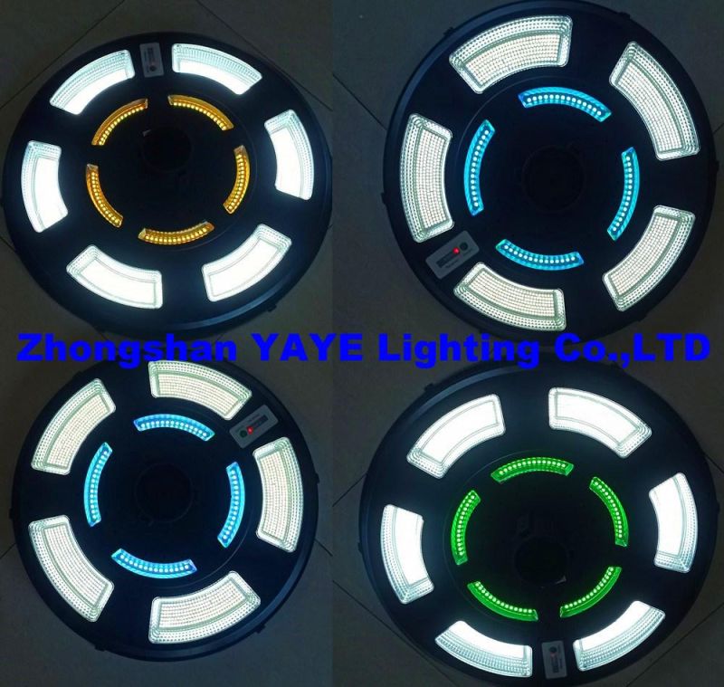 Yaye Hottest Sell Newest Design 300W/400W RGB UFO Waterproof LED Outdoor Solar Street/Road/Garden Light with Panel and Lithium Battery