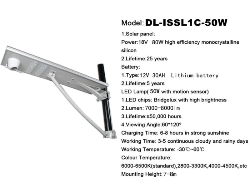 40W Integrated Solar Street Light Project Solar Lamp with Camera