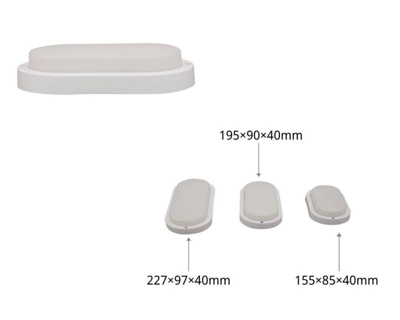 IP65 Moisture-Proof Lamps Outdoor LED Bulkhead Light Oval White 8W with CE RoHS