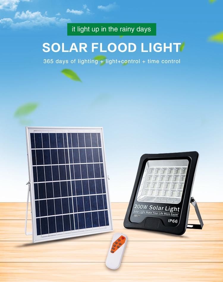 Sunpal All in Two Design High Brightness 100 200 W 300 400 500 Watt Solar Street Flood Lights with Battery Indicator