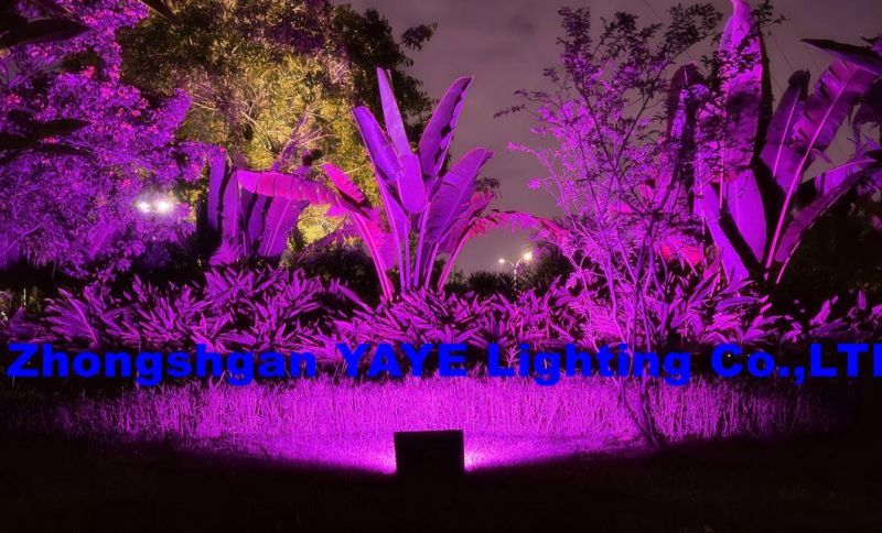 Yaye 2022 Hottest Sell 100W RGB Solar LED Flood Garden Wall Lamp with 1000PCS Stock/ Control Modes: Time/Light Control+Remote Controller+ bluetooth Music Rhythm