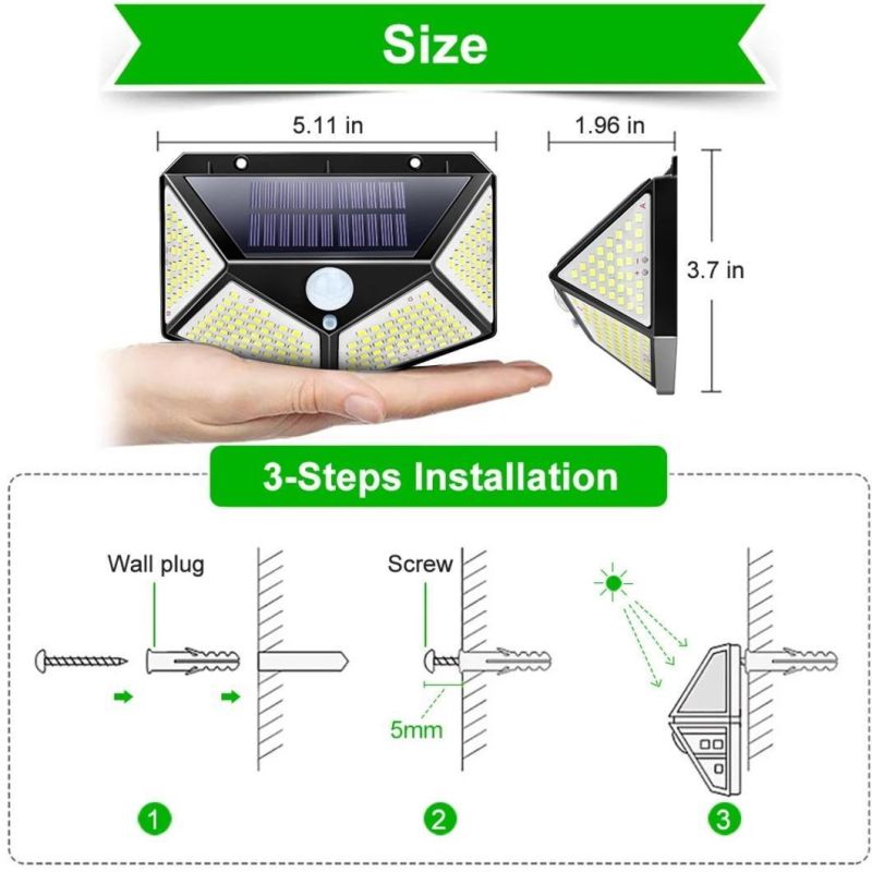 Amazon Good Selling Outside Lamp Outdoor Wall Solar Garden Lights