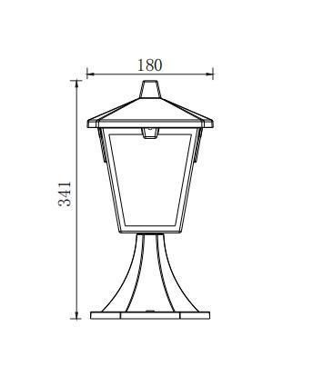 High Quality Aluminum Dia Casting Garden Post Light, E27, Max60W, Garden Pathway Post Lamp, Outdoor Waterproof Lamp