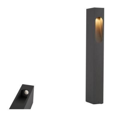 Sand Ash Die-Cast Aluminum Body 7W Outside LED Bollard Floor Square Garden Light