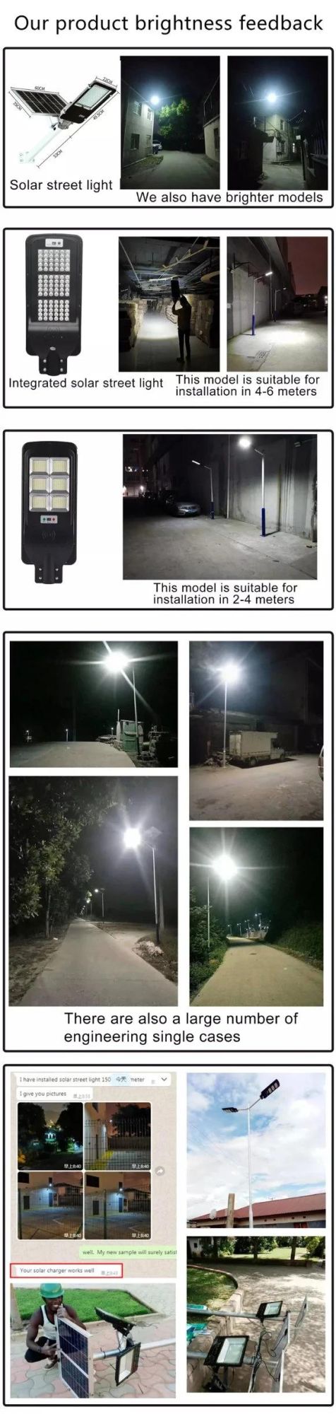 Solar Powered Street Lamp Outdoor Waterproof All in One LED Solar Street Lights