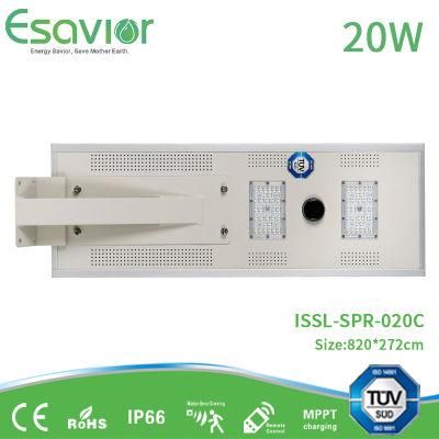 20W 195lm/W Esavior All in One Solar Lighting Lamp Outdoor Solar Street Light with Motion Sensor