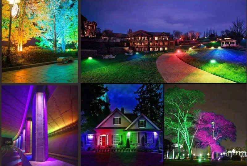 RGB Color Changing LED Flood Light 10W, Waterproof Outdoor Lamp RGBW Projector LED Flood Lamp