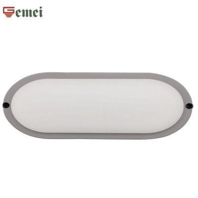 LED Oval Grey Moisture-Proof Lamps 15W for Balcony Bathroom Lighting