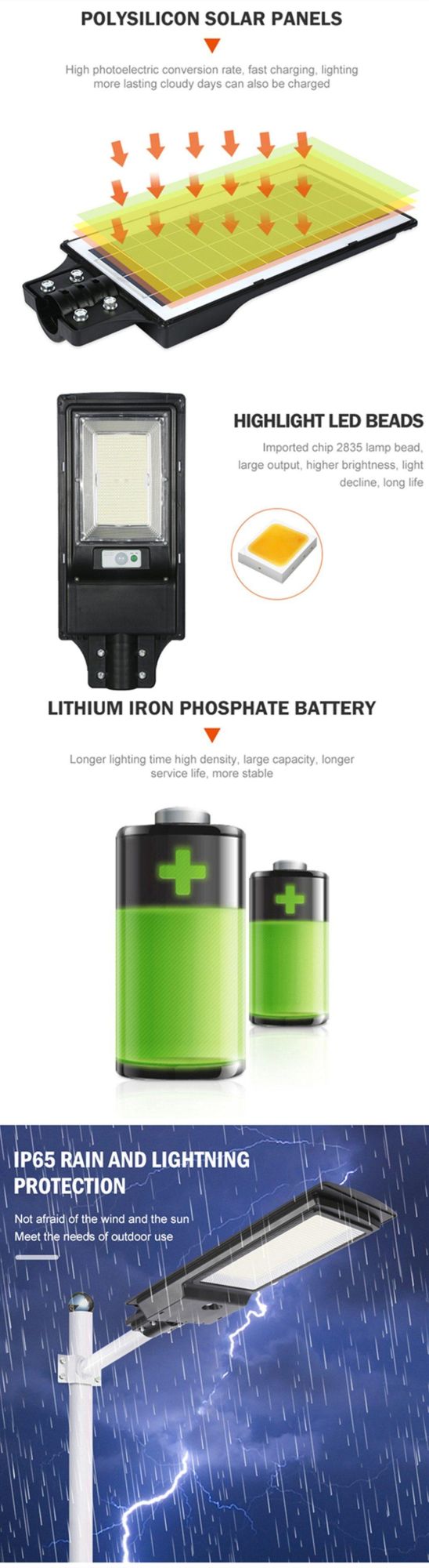 Outdoor Waterproof 50W All in One Solar Lamp Integrated Solar Street Light