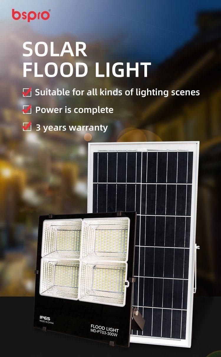 Bspro High Quality 6500K Garden LED Solar Panel Rechargeable Flood Light