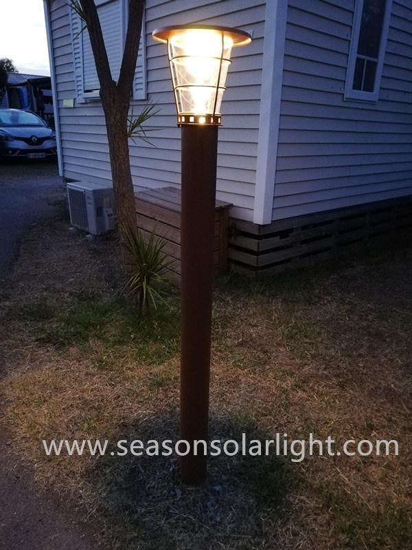 Smart 2m Outdoor Courtyard Landscape Pathway Lights 5W LED Solar Garden Light with Warm+White LED Light Lamp