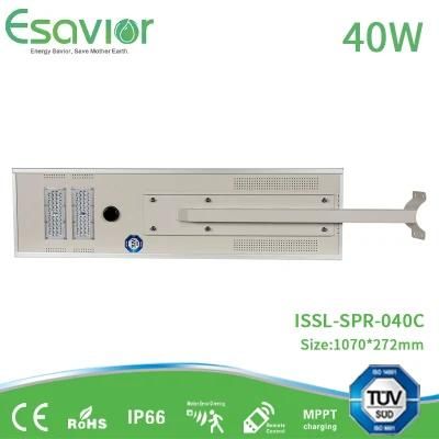 Esavior 40W Outdoor All in One Integrated Solar Street LED Light with Microwave Sensor