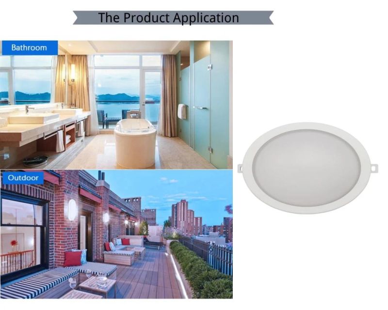 CE RoHS Approved IP65 Milky White Round 6W Moisture-Proof LED Integrated Ceiling Light with Cover