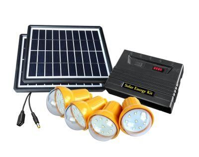 Ce RoHS SGS Certification 4 PCS 3W LED Bulbs LED Lamp/10W Energy-Saving off Grid Solar Lighting Kit/Generator/ System