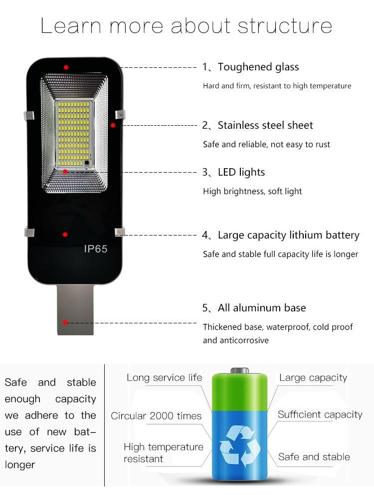 Energy Saving Solar Light Solar 200W 400W Aluminium Alloy LED Solar Power