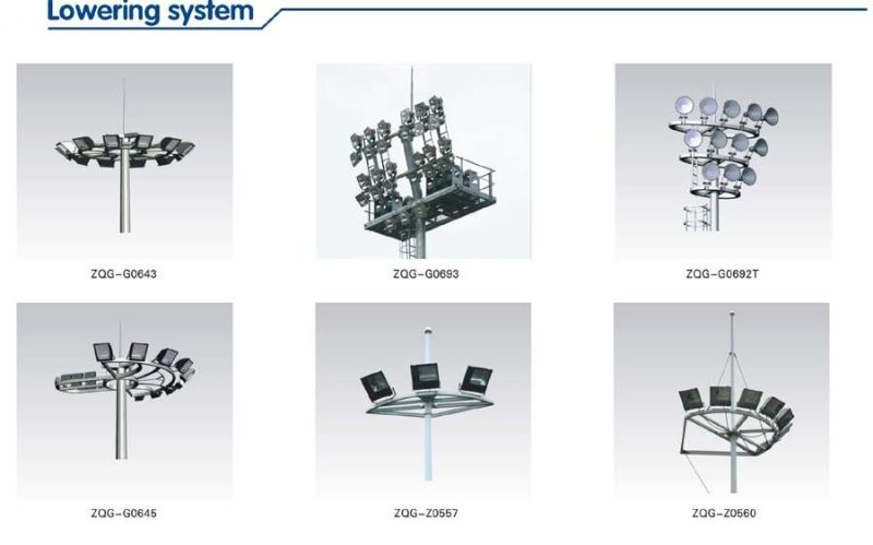 High Mast Pole with Electric Lowering System