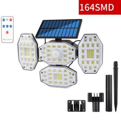 136LED 1000lm Solar Light Remote LED Lights with Extension Wall Lamp Sunlight Powered Lantern for Garden