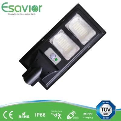 Esavior 60W All in One Integrated LED Outdoor Solar Street/Road/Garden Light with Panel and Lithium Batter