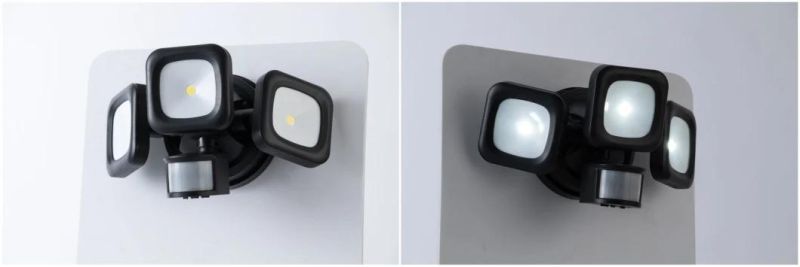 3-Head Battery Garden Light Security Light with Motion Sensor - 1000lumens