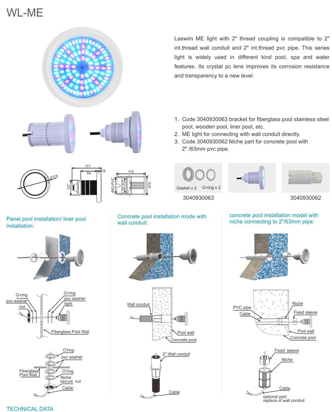 Features One-Pipe Sealing Forming LED Lamp Swimming Pool Light