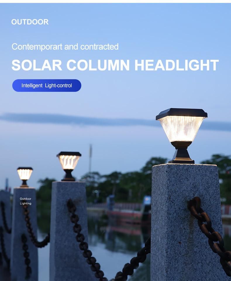 All in One Solar Pillar Lights Lighting Control Solar Landscape Light, Solar Wall Lights, Solar Fence Light