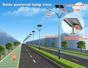 China Factory Double Arms IP68 30W 40W 50W 60W 3000K-6000K Lithium Battery Solar Street Light
