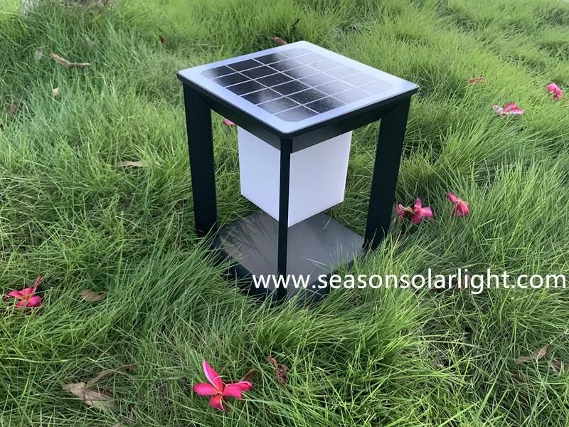 New Square Multi-Color LED Lamp Gate Outdoor Garden Solar Pillar Lamp with LED Light