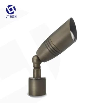 ETL Listed Brass Finished Adjustable Wattage and Color RGBW WiFi Control with Free Stake Smart Spot Light for Outdoor Landscape Lighting