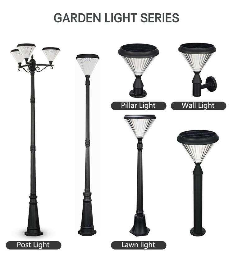 Solar Powered Sensor Waterproof Outdoor Yard Fence Solar LED Main Gate Pillar Light for Garden