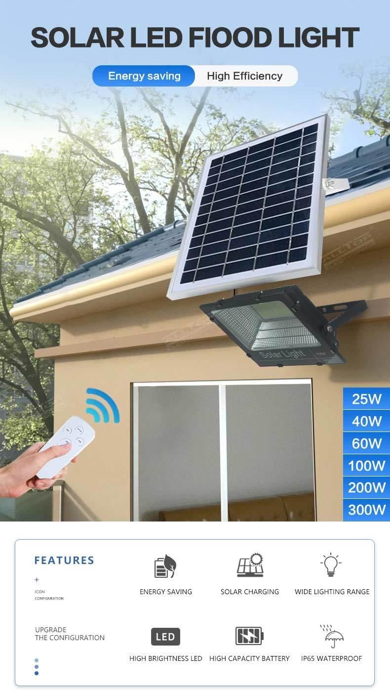 Alltop New Product SMD Waterproof IP67 25W 40W 60W 100W 200W 300W Outdoor Airport Solar Flood Light
