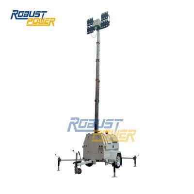 CE Euro 7.5kw Diesel Generator Trailer Mobile LED Light Tower